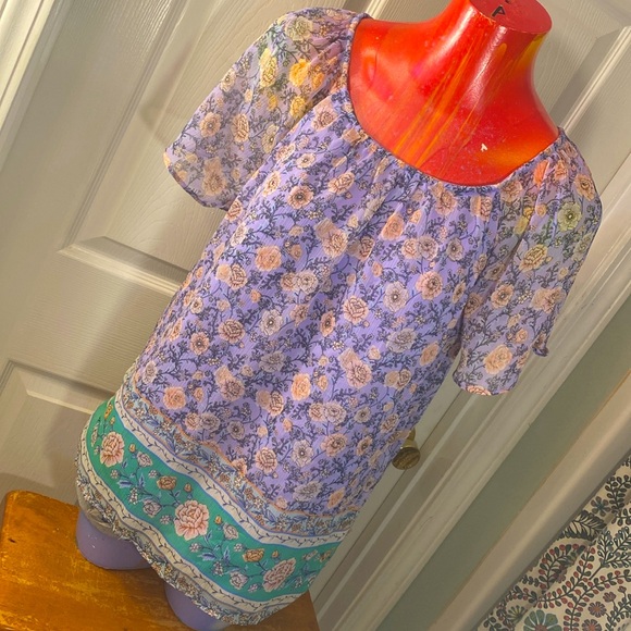 LC LAUREN CONRAD Floral Boho Blouse Top - Picture 1 of 13